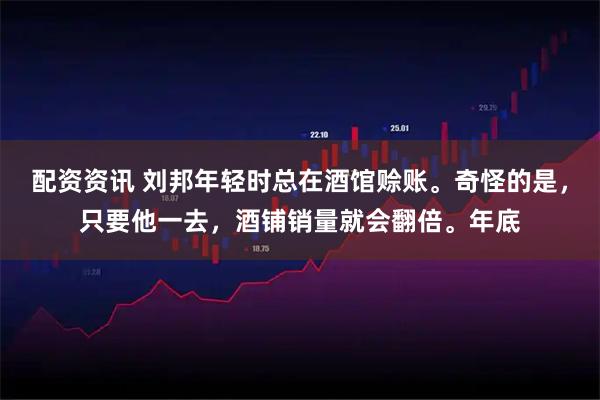 配资资讯 刘邦年轻时总在酒馆赊账。奇怪的是，只要他一去，酒铺销量就会翻倍。年底